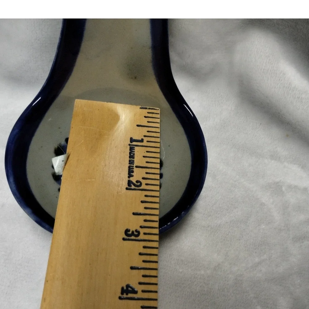 Vintage‎ Tonala Mexico Pottery Ladle Blue Floral Rustic Wall Decor